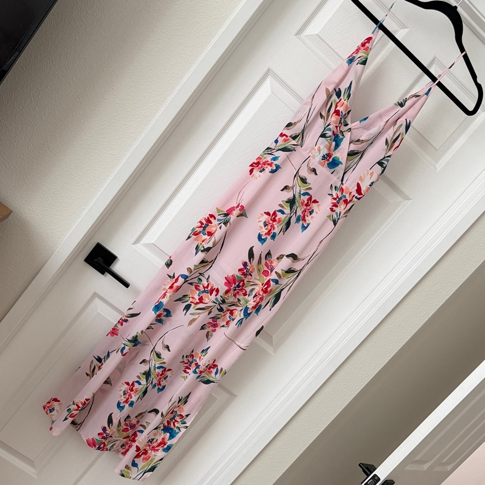 Lush Pink Floral Maxi Dress